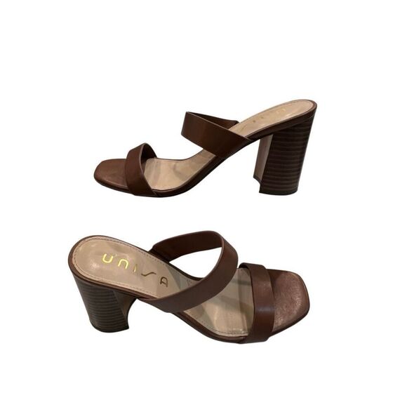 Unisa Shoes - Unisa Women's Double Strap Block Heel Unyara Slip-on Sandals Size 8M